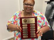 Records Supervisor Vickie Porter with NNO Block Party award