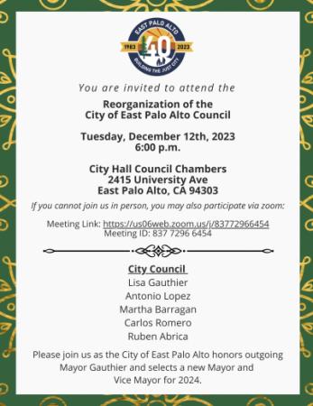 CITY OF EAST PALO ALTO REORGANIZATION