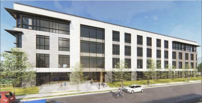 Rendering of proposed four story office building