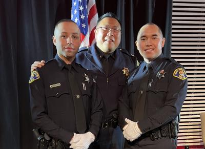 New Officers Arevalo and Cerezo with Interim Chief Liu