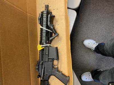 Short barrell AR-15 style ghost gun - seized 2/14/23