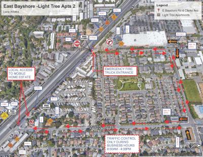 E Bayhshore Road Closure Map