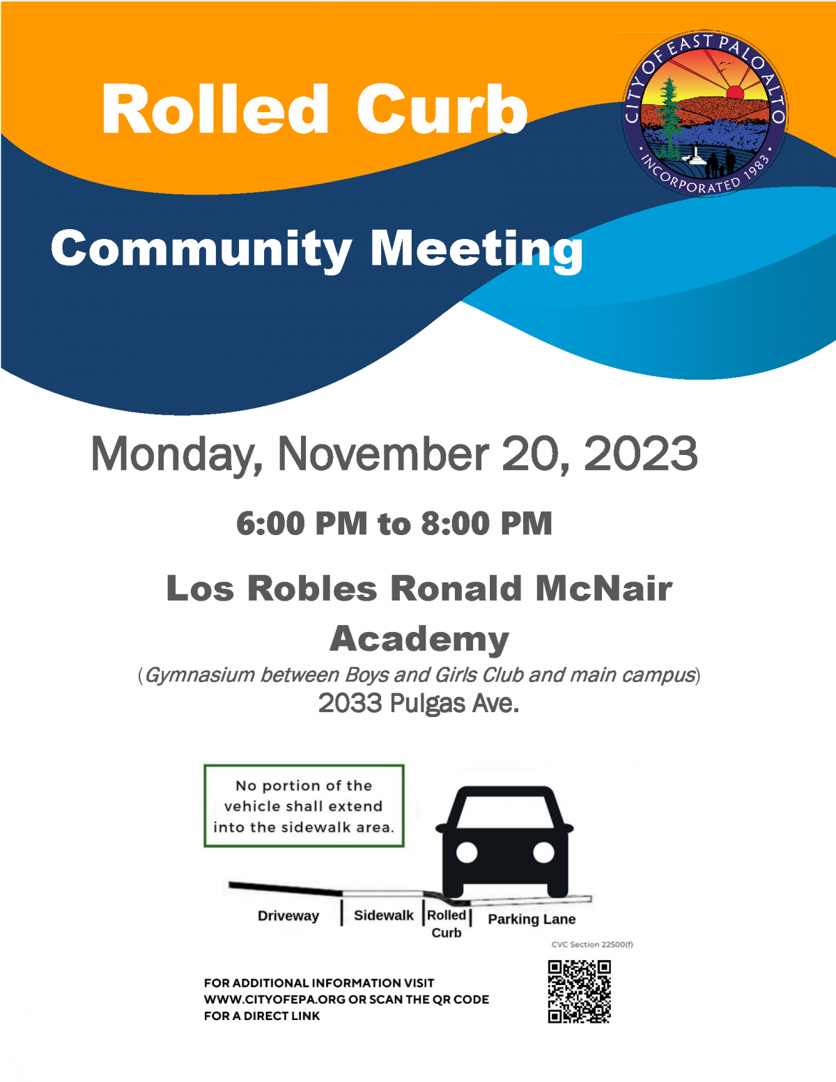 Rolled Curb meeting flyer