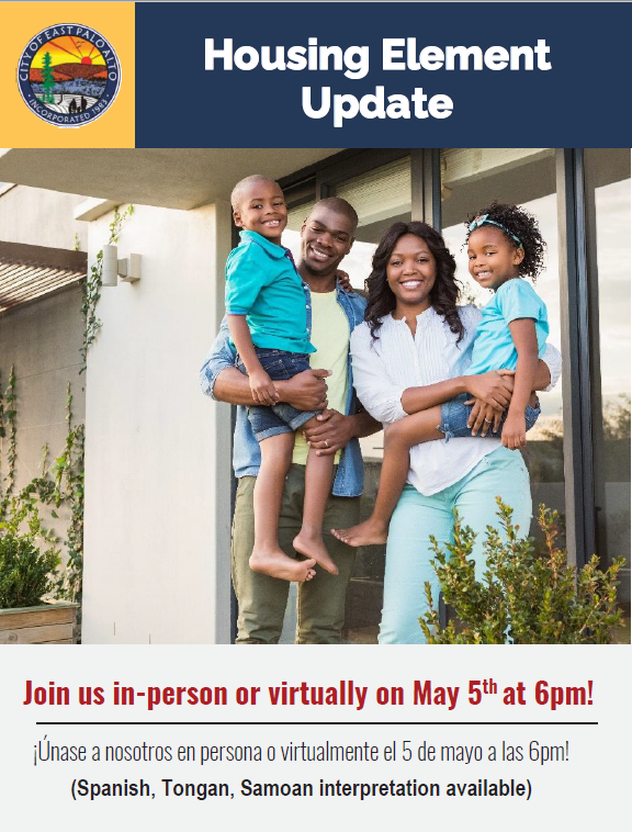 Housing Element Update Community Meeting City of East Palo Alto